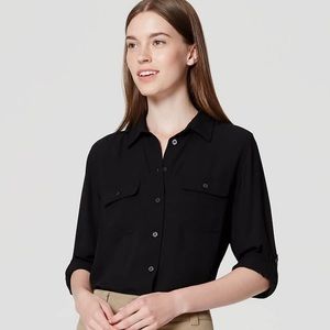 Black button-down blouse